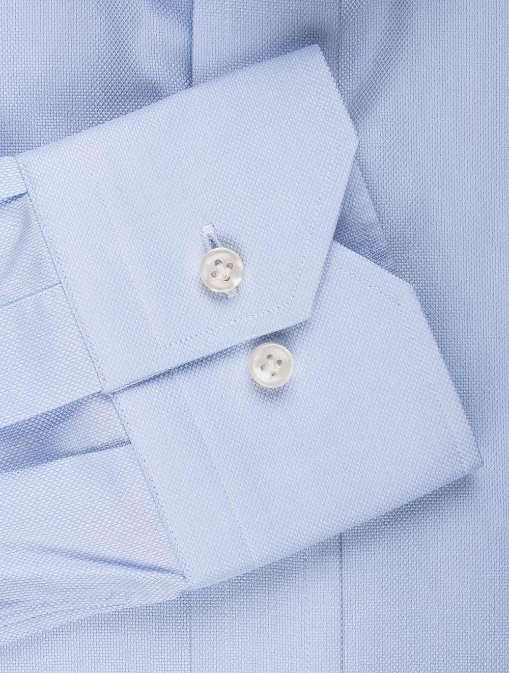 Louis Copeland Blue Weave Pattern Classic Fit Shirt Blue/tailo MI