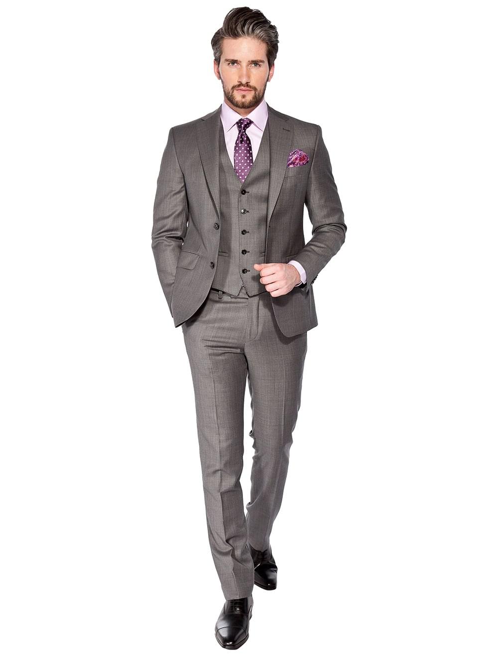 Louis Copeland 3 Piece Slim Fit Suit Light Grey MI