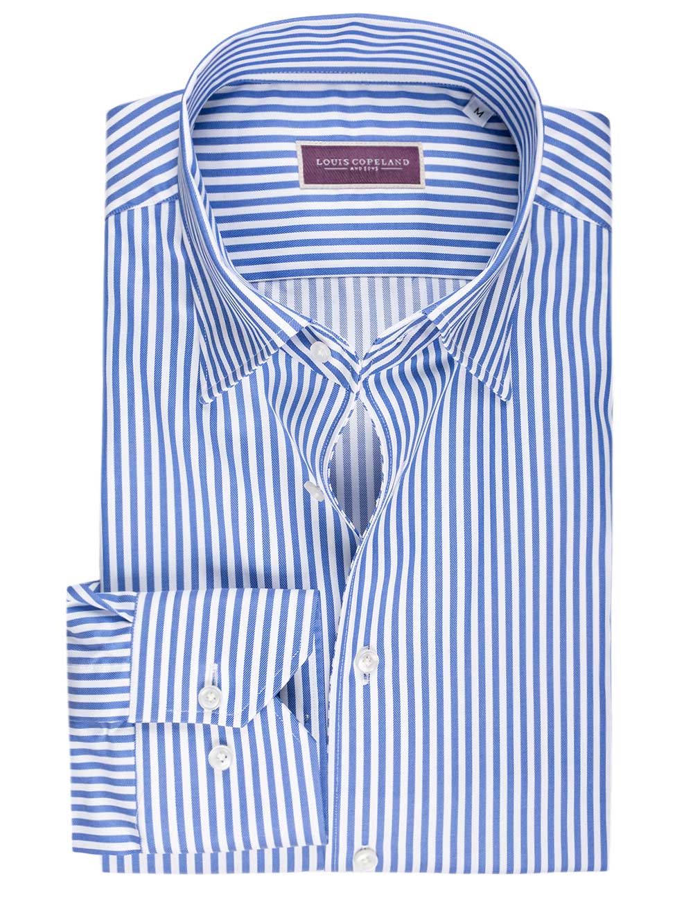 Louis Copeland Sandford Stripe Button-Down Shirt Blue MI