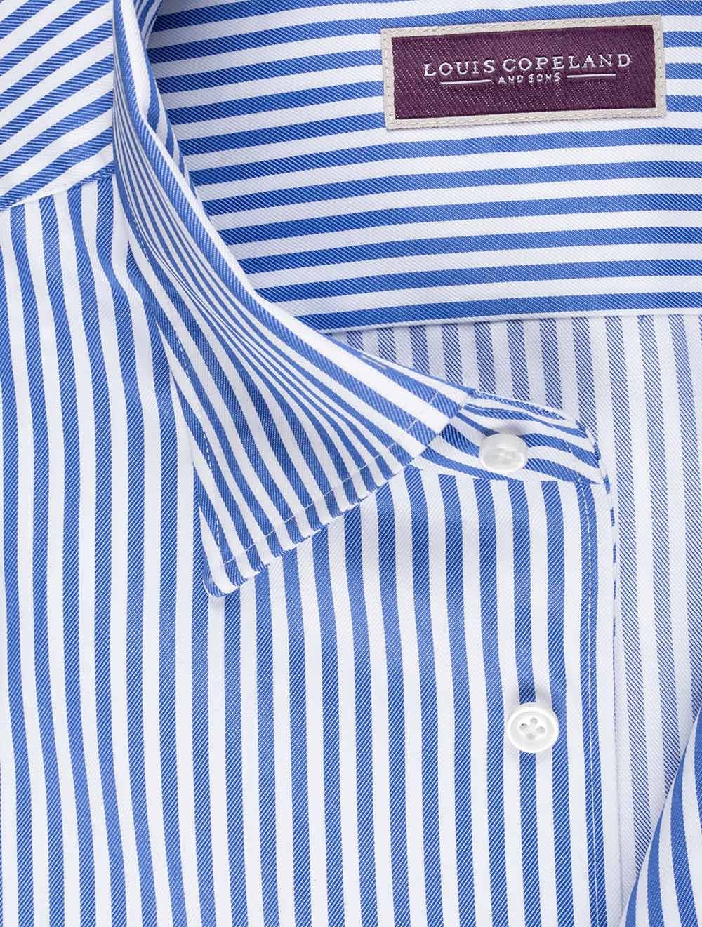 Louis Copeland Sandford Stripe Button-Down Shirt Blue AI1