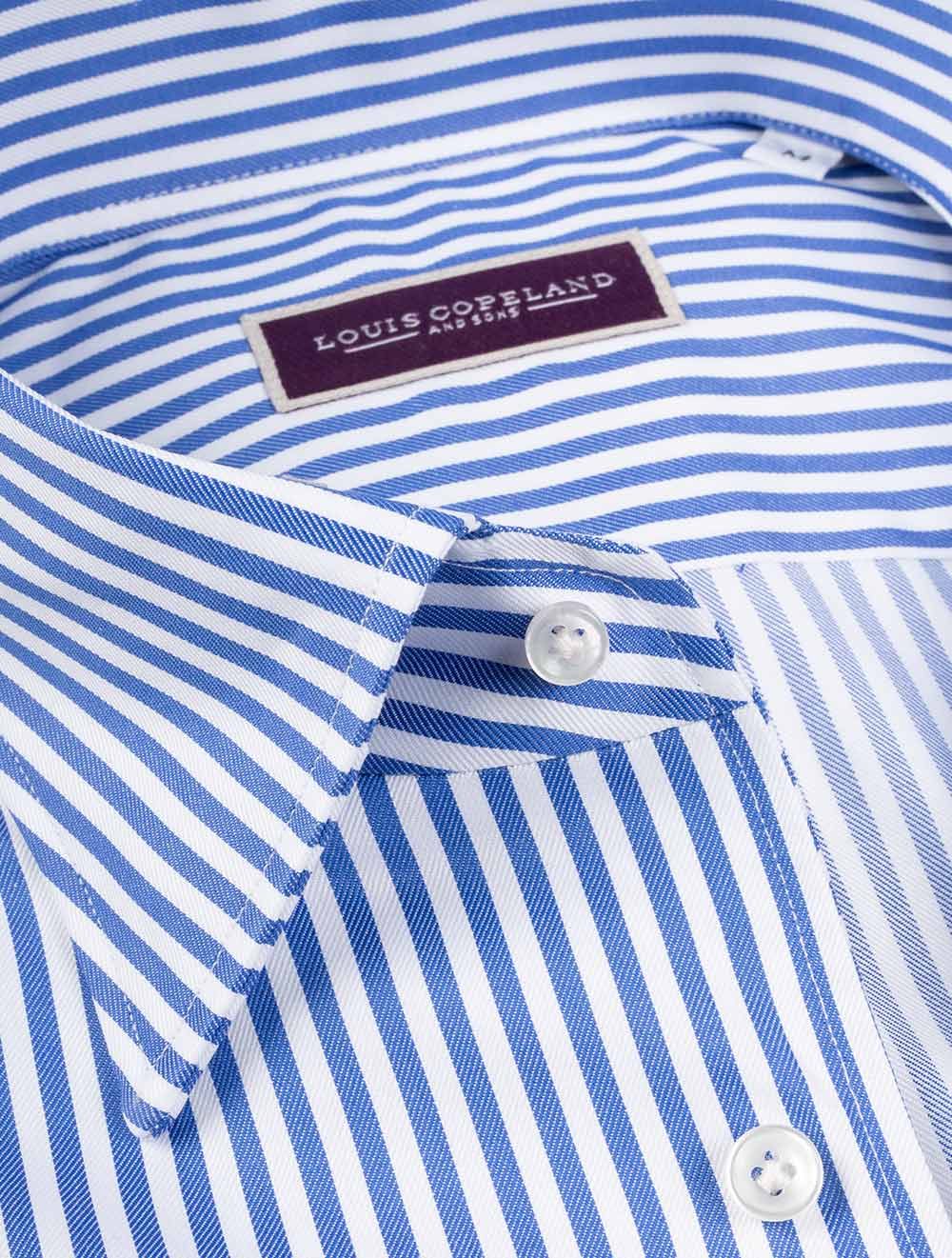 Louis Copeland Sandford Stripe Button-Down Shirt Blue AI2