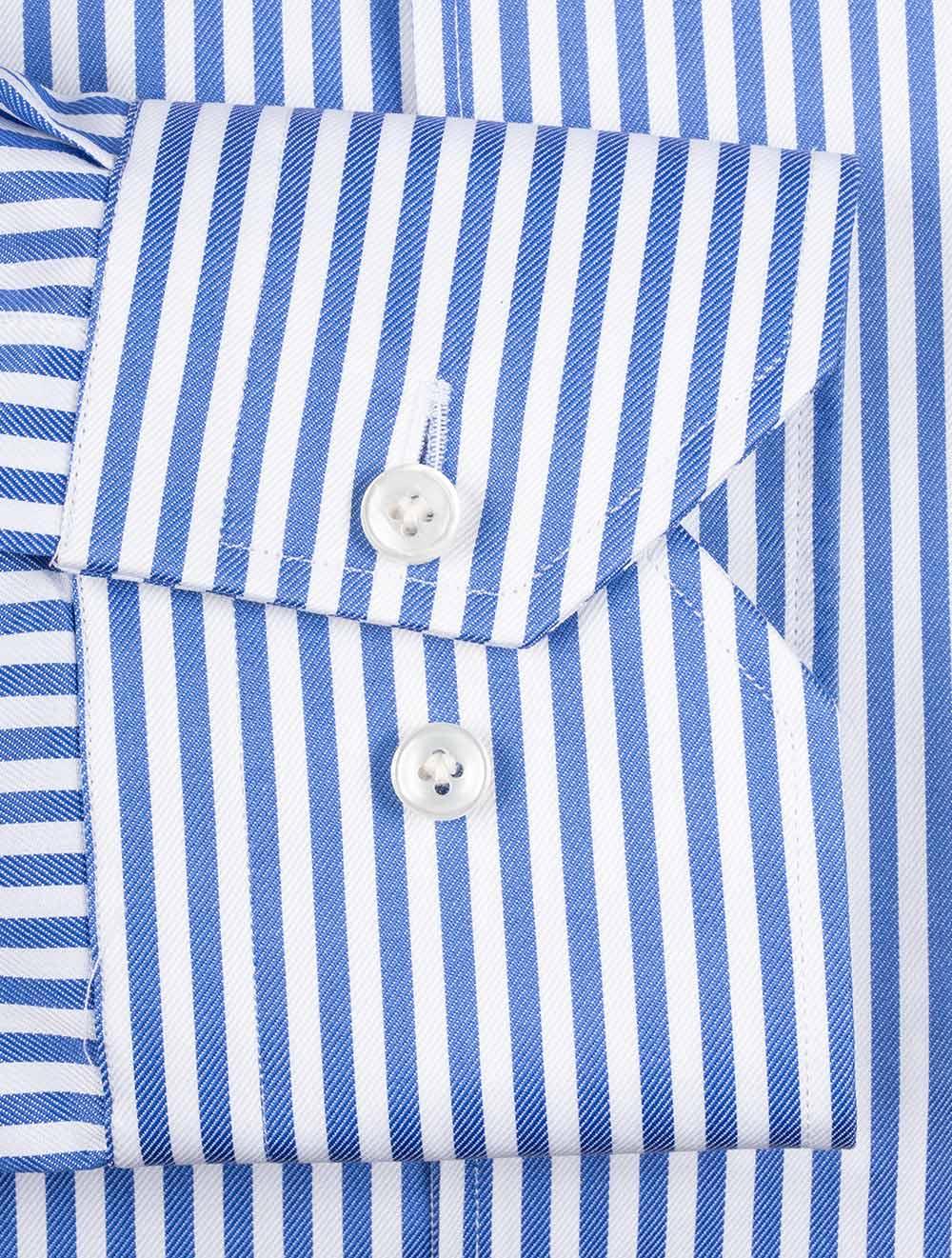 Louis Copeland Sandford Stripe Button-Down Shirt Blue AI3