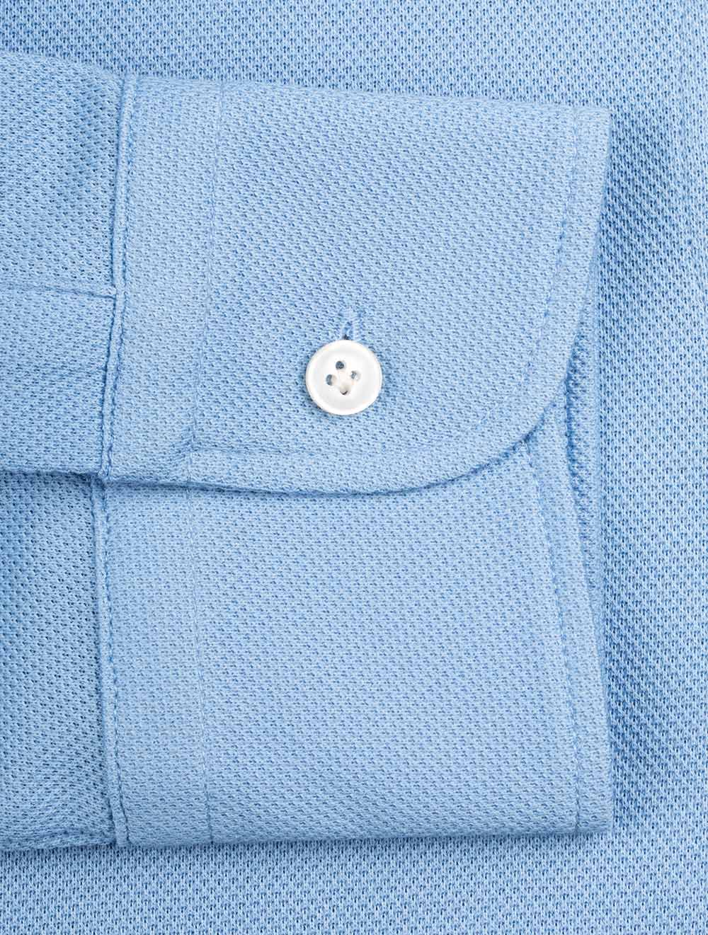LOUIS COPELAND Long Sleeve Polo Shirt Blue