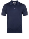 Canali Knitted Polo Shirt Navy