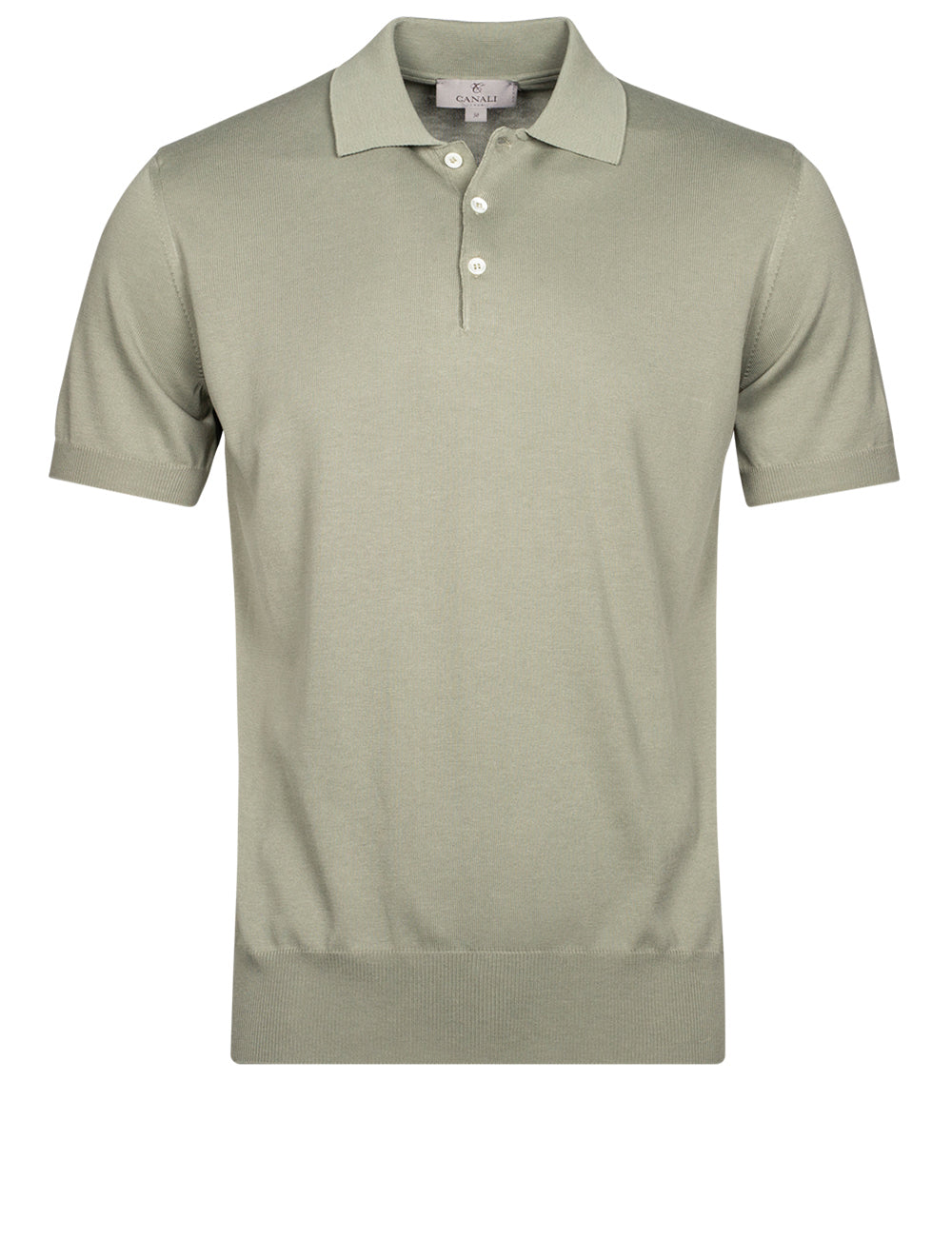 Knitted Polo Shirt Sage – Louis Copeland