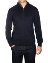 Barbour Half Zip Sweater Navy AI1