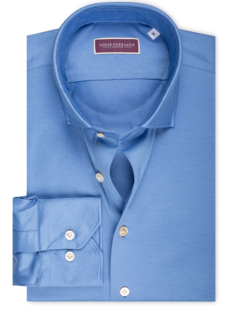 LOUIS COPELAND Long Sleeve Polo Shirt Blue
