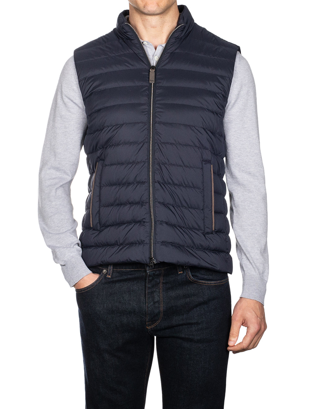 Herno Blue Woven Gilet